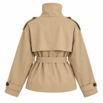 Livia Trenchcoat – Kurzer Damen-Trench mit Stehkragen