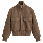 Edie Bomberjacke – Kurze Damenjacke in Wildlederoptik