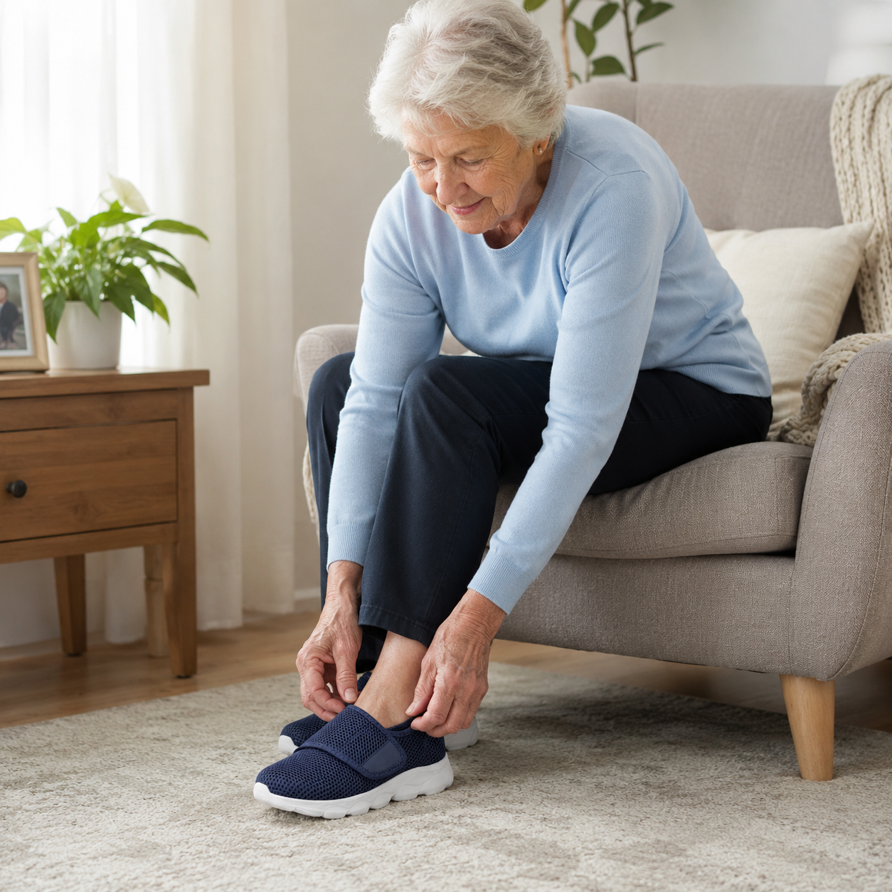 Orthopädische Weite Klett-Schuhe für geschwollene Füße