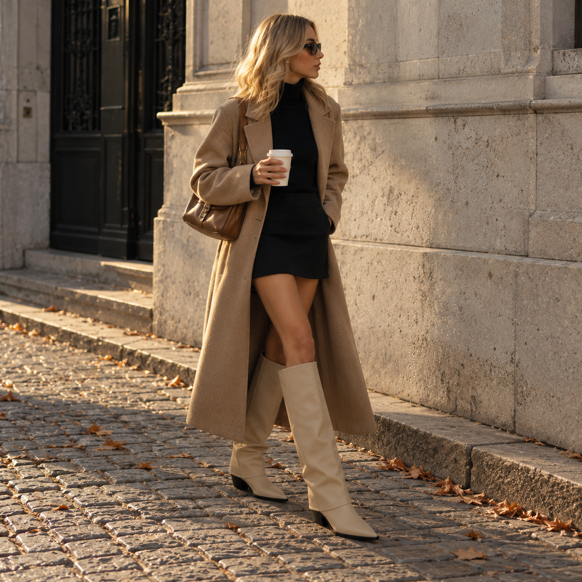 Juna Stiefel – Kniehohe Damenstiefel mit Umschlagschaft