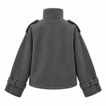 Vera Wolljacke – Oversize Damen-Trenchjacke mit Stehkragen