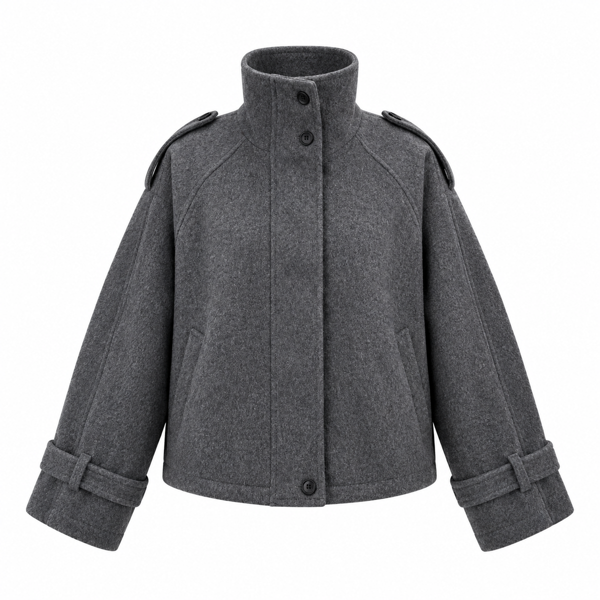 Vera Wolljacke – Oversize Damen-Trenchjacke mit Stehkragen