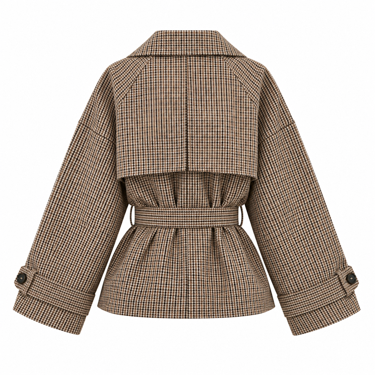 Margot Karo-Trenchcoat – Kurzer Damen-Trench mit Bindegürtel
