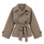 Margot Karo-Trenchcoat – Kurzer Damen-Trench mit Bindegürtel