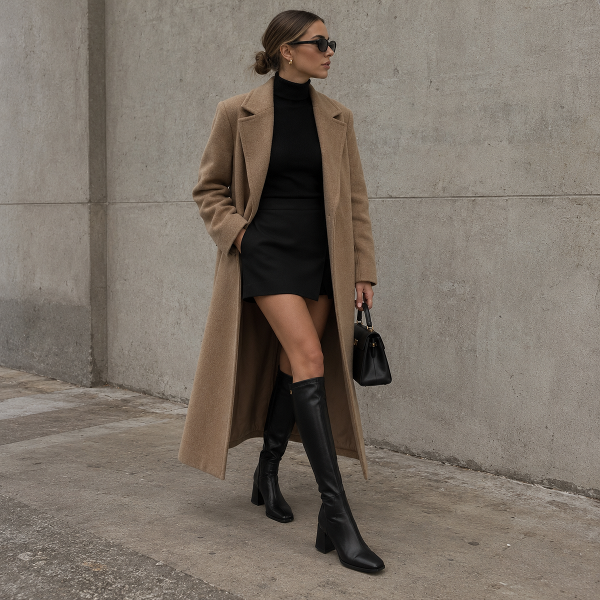 Greta Stretch-Stiefel – Kniehohe Damenstiefel mit Blockabsatz