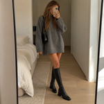 Greta Stretch-Stiefel – Kniehohe Damenstiefel mit Blockabsatz