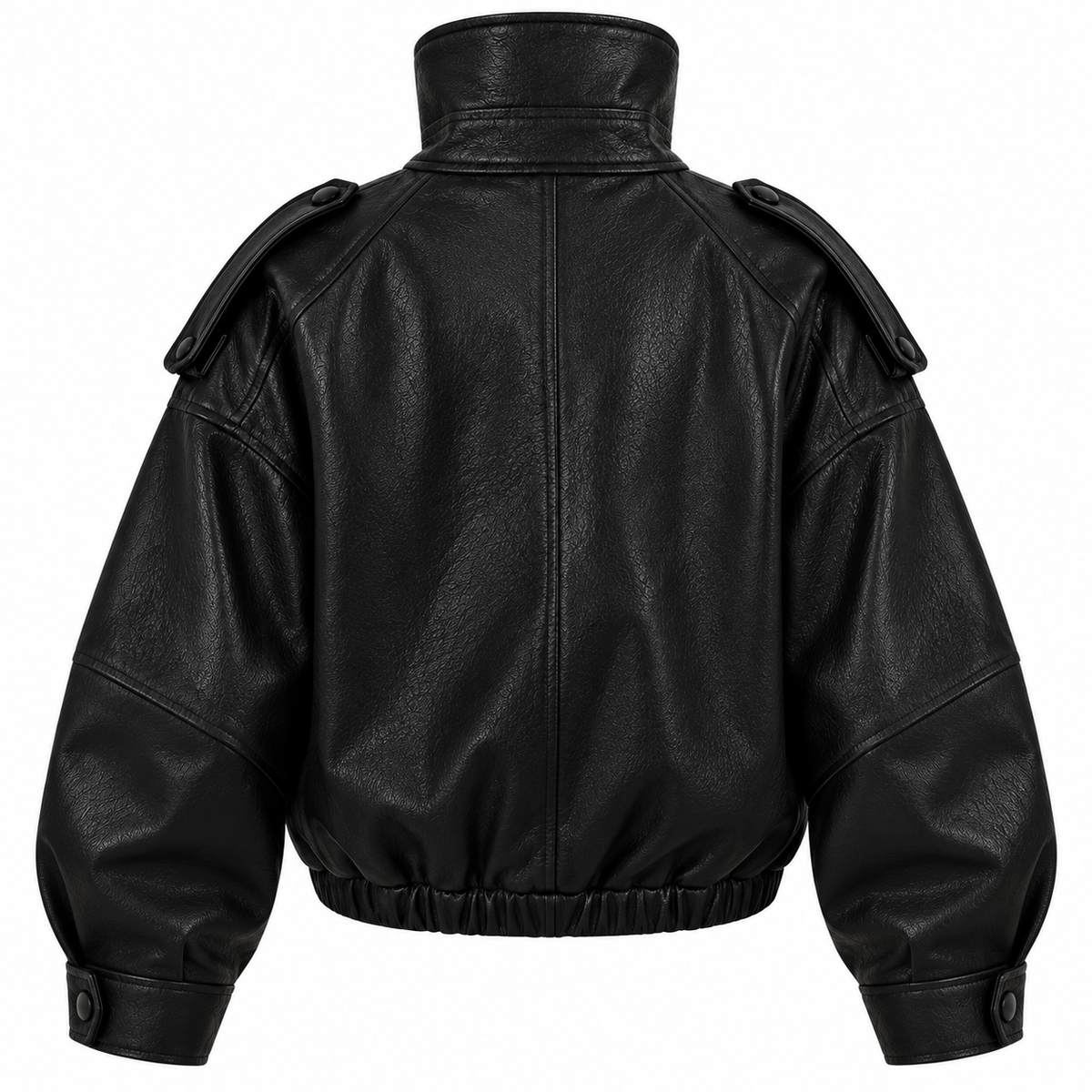 Jade Lederjacke – Kurze Bomberjacke mit Stehkragen