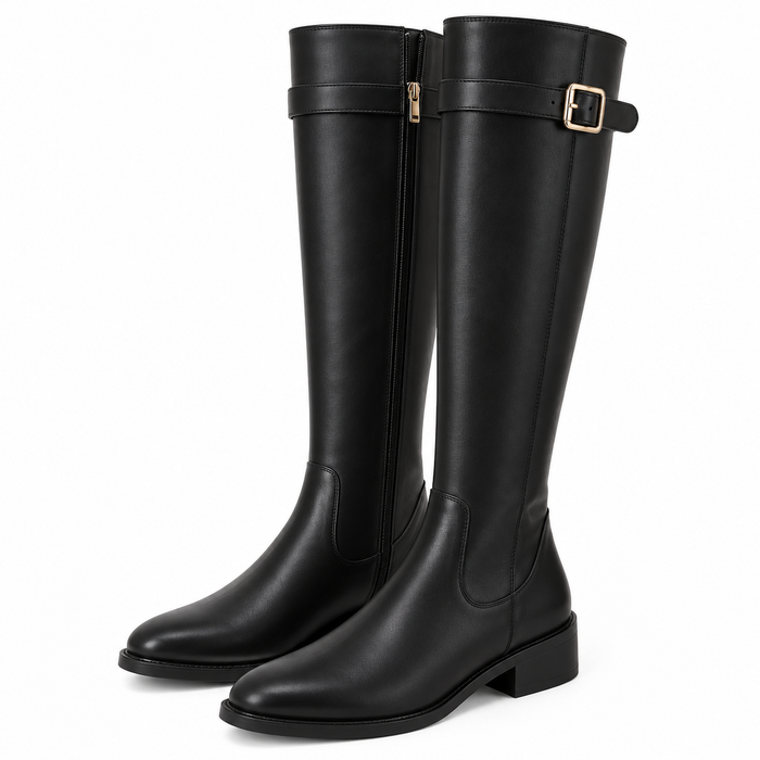 Elin Reitstiefel – Kniehohe Damenstiefel mit Schnalle
