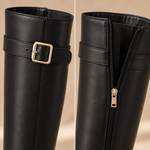 Elin Reitstiefel Schwarz: Riemen mit Metallschnalle und Reißverschluss innen